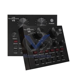 Carte Son V8 Multifonctionnel Studio Bluetooth pour Téléphone Portable et Ordinateur Carte Son V8